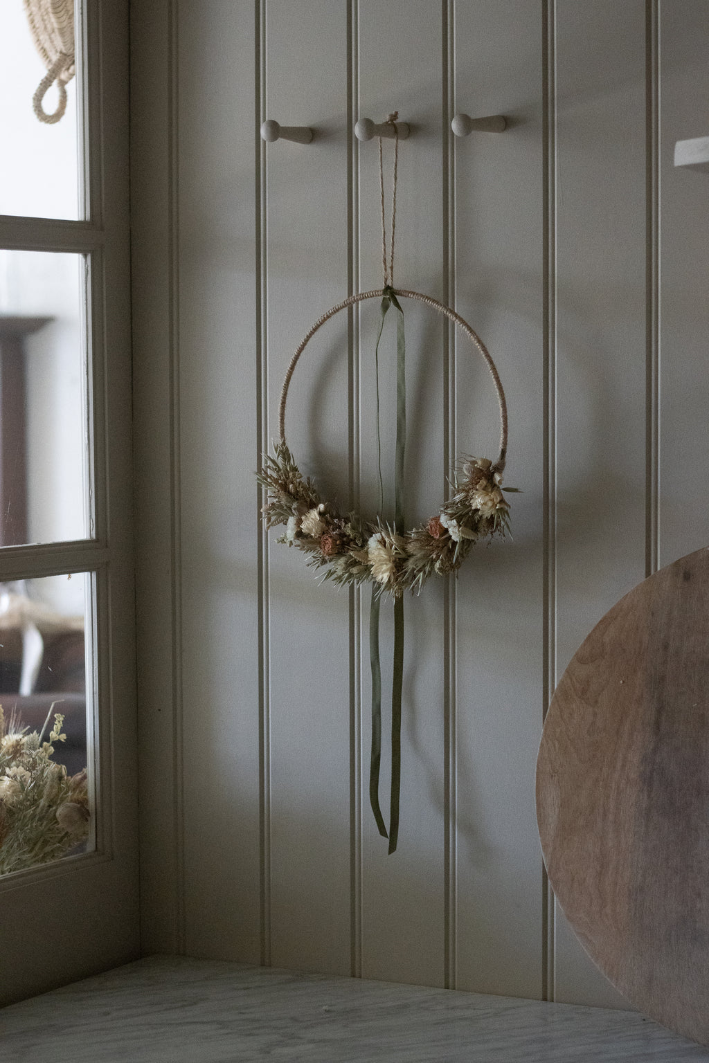 Dried Flower Pastel Hoop Wreath