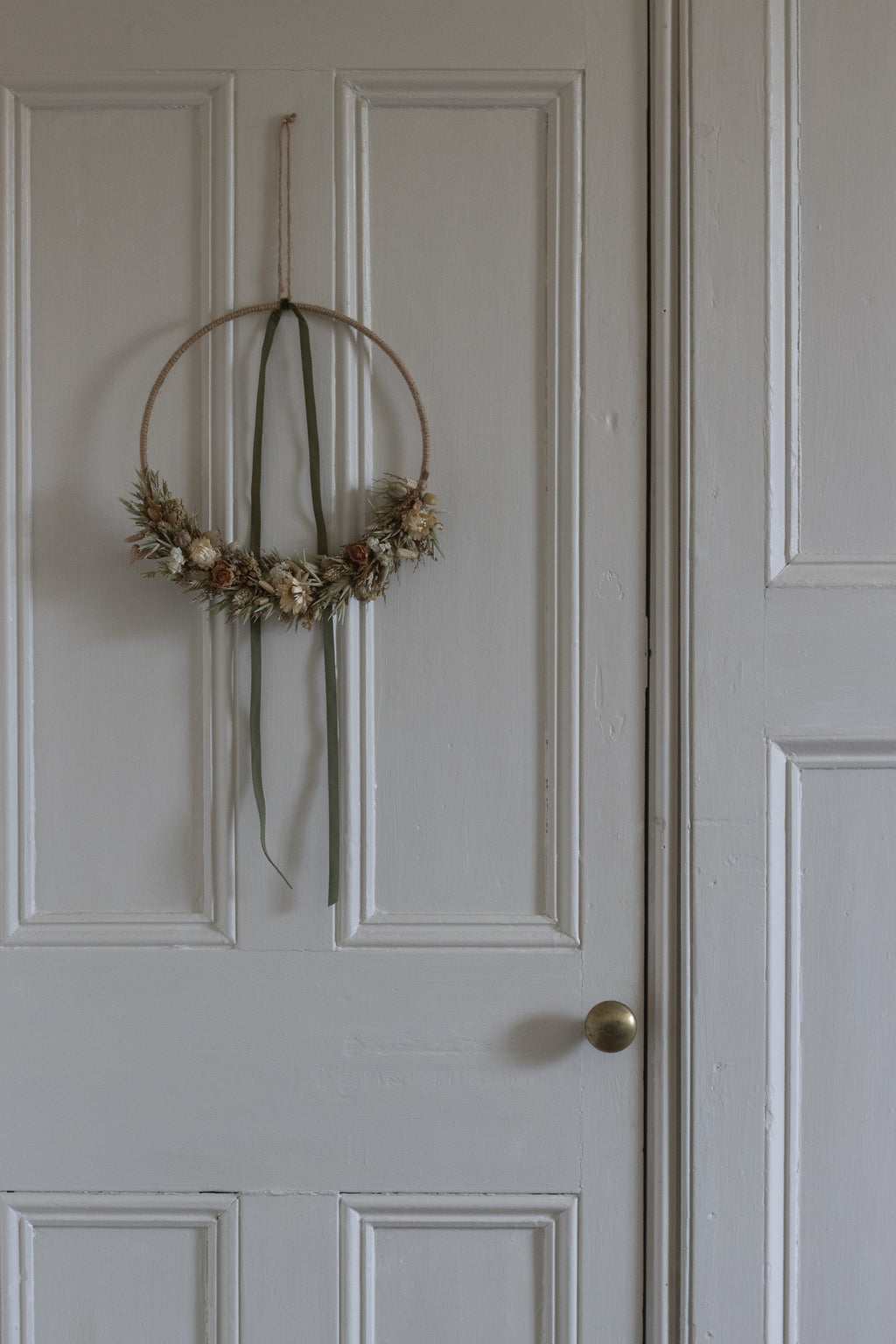 Dried Flower Pastel Hoop Wreath