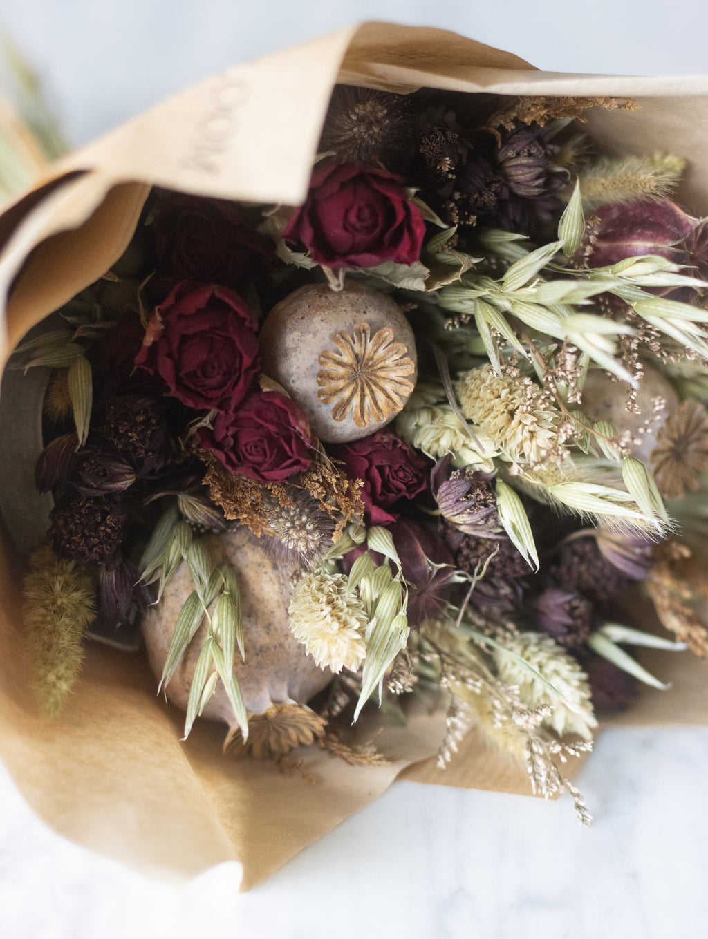 Burgandy Dried Flower Bouquet