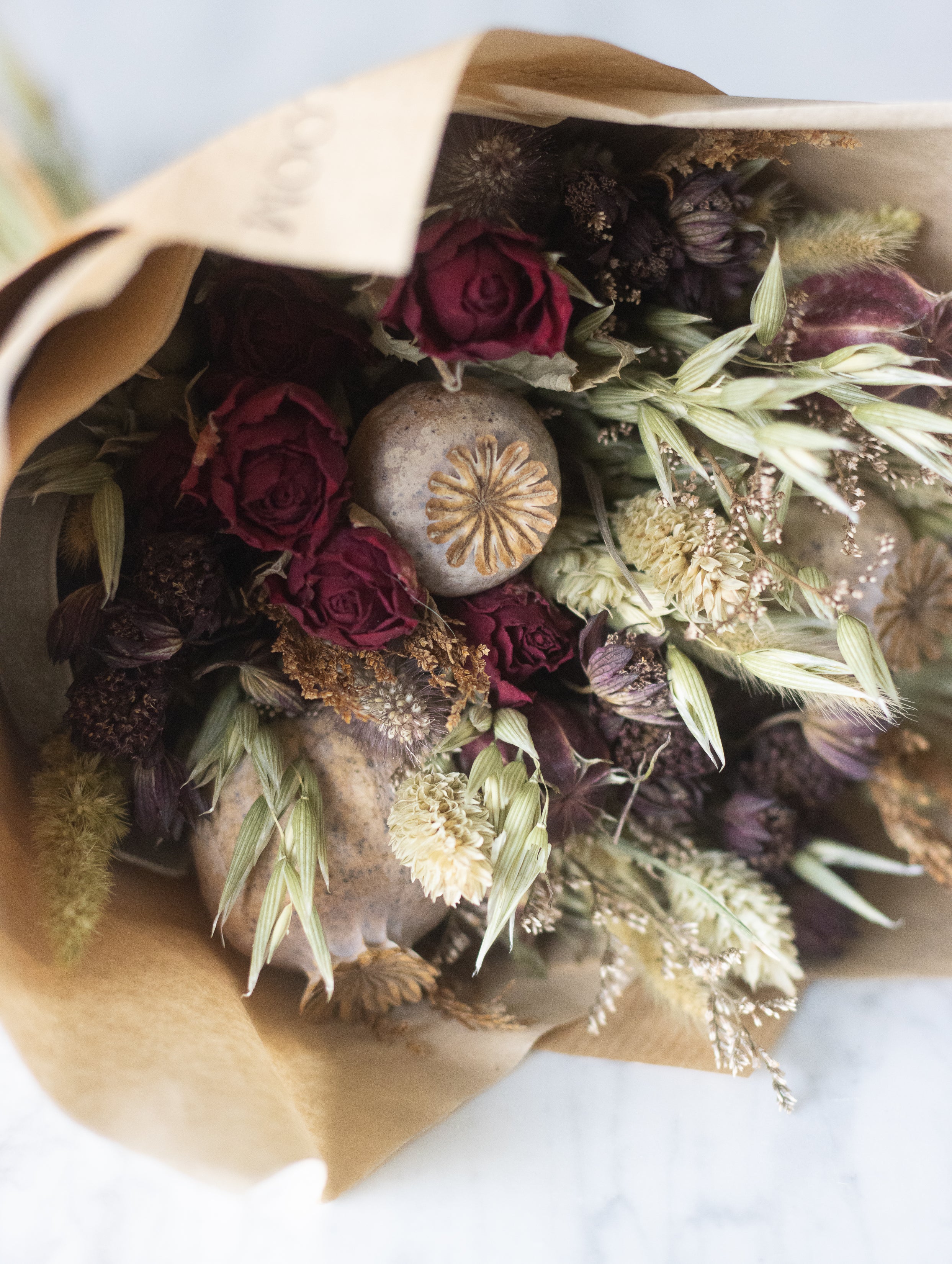 Burgandy Dried Flower Bouquet