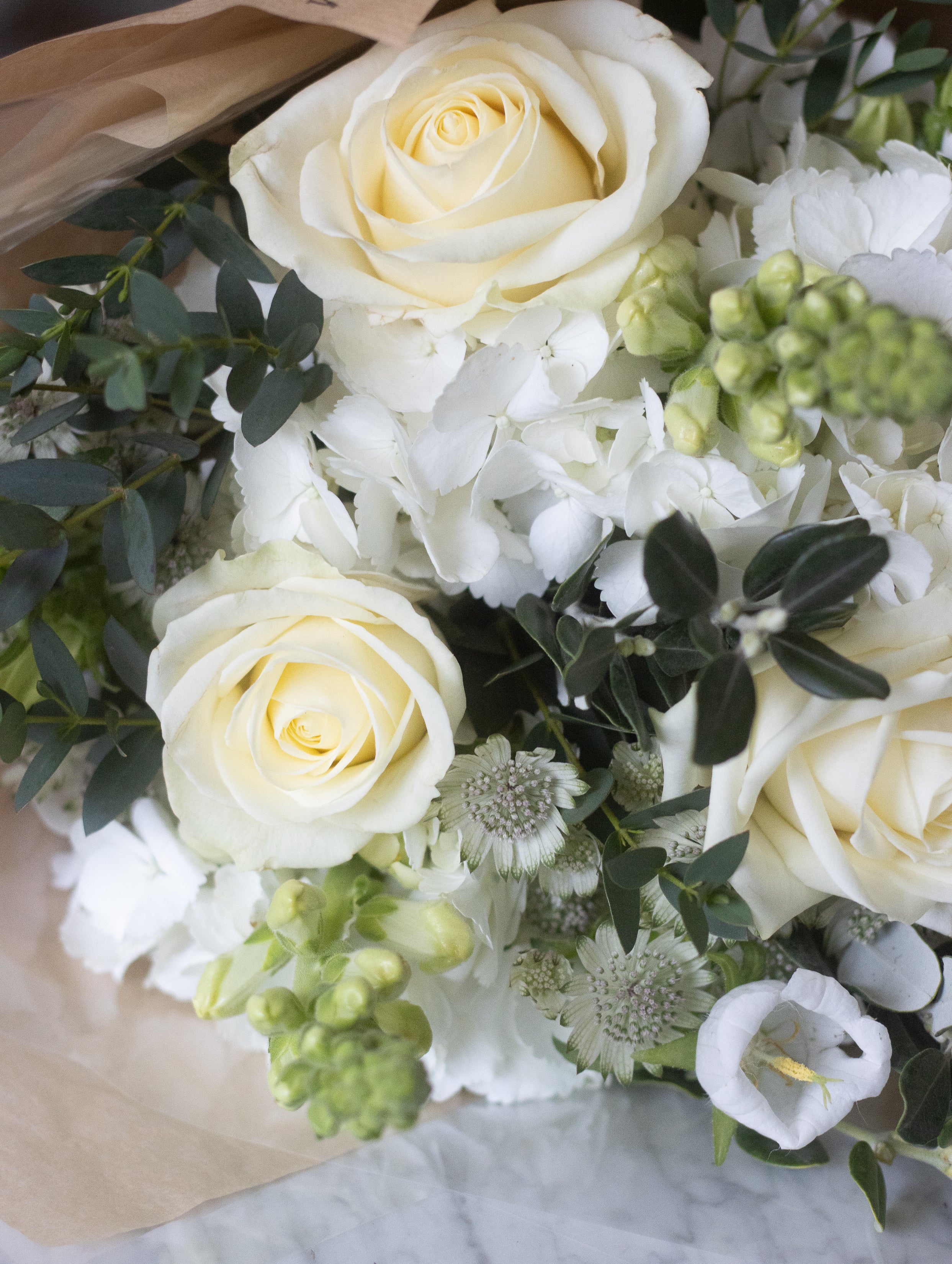Elegant White & Green Seasonal Bouquet