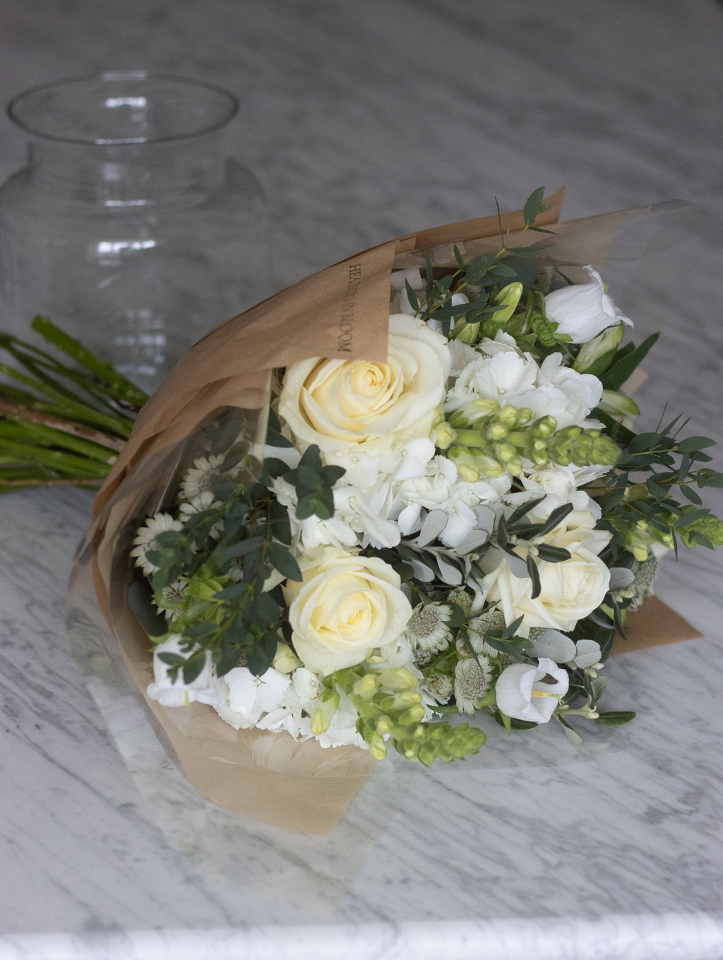 Elegant White & Green Seasonal Bouquet